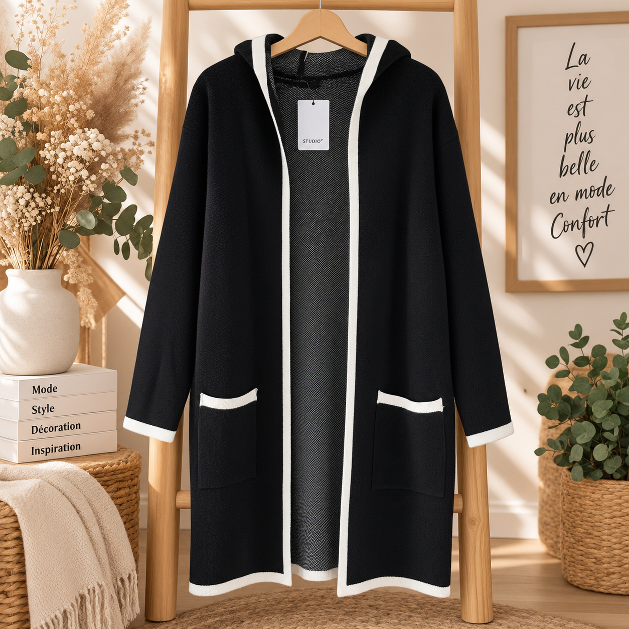 Veste à capuche noir
