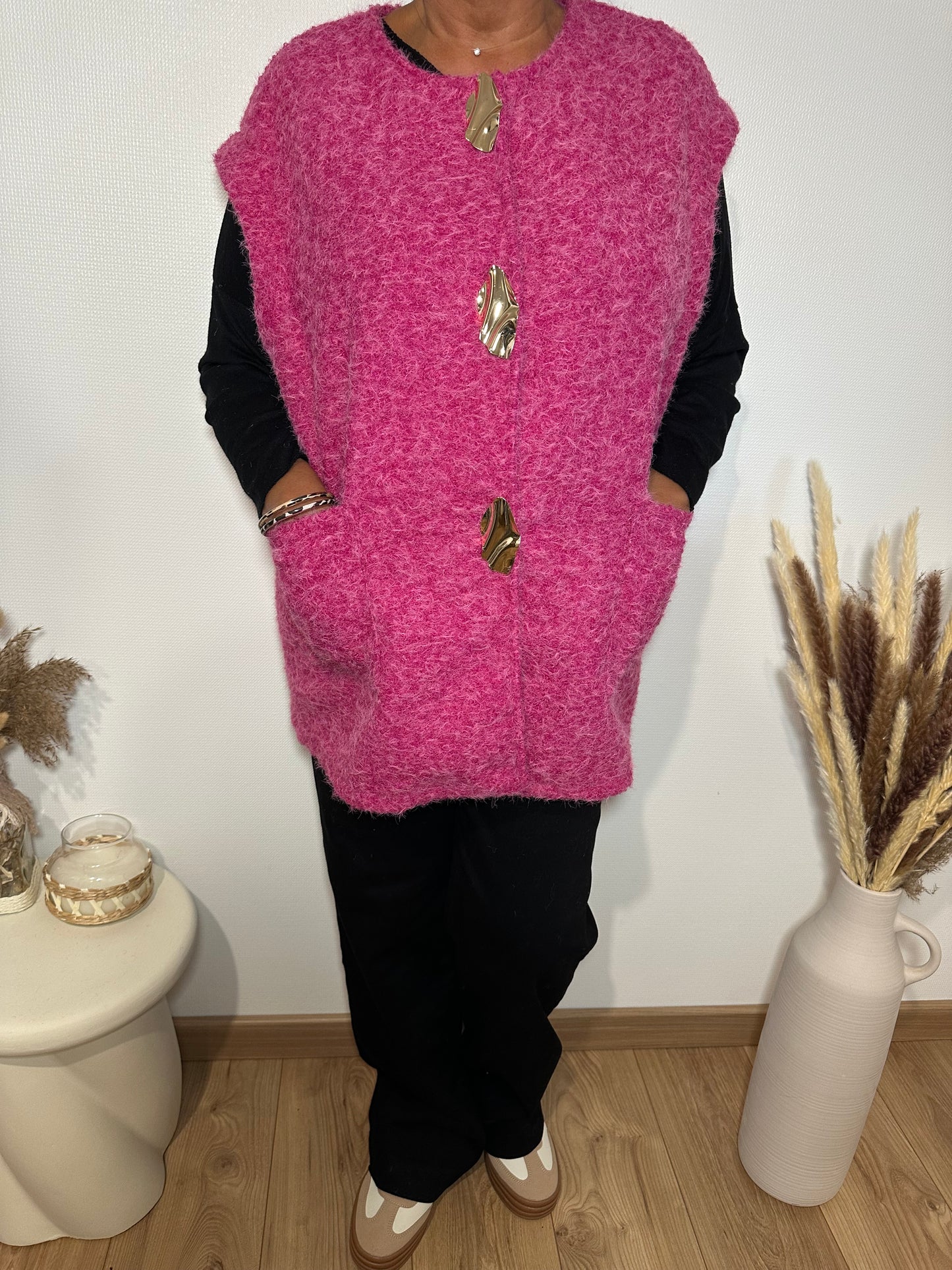 Veste feutrine rose