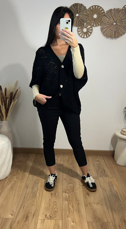 Gilet crochet noire