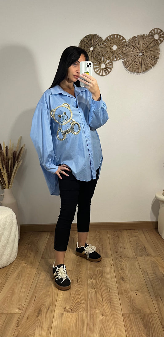 Chemise ourson bleu