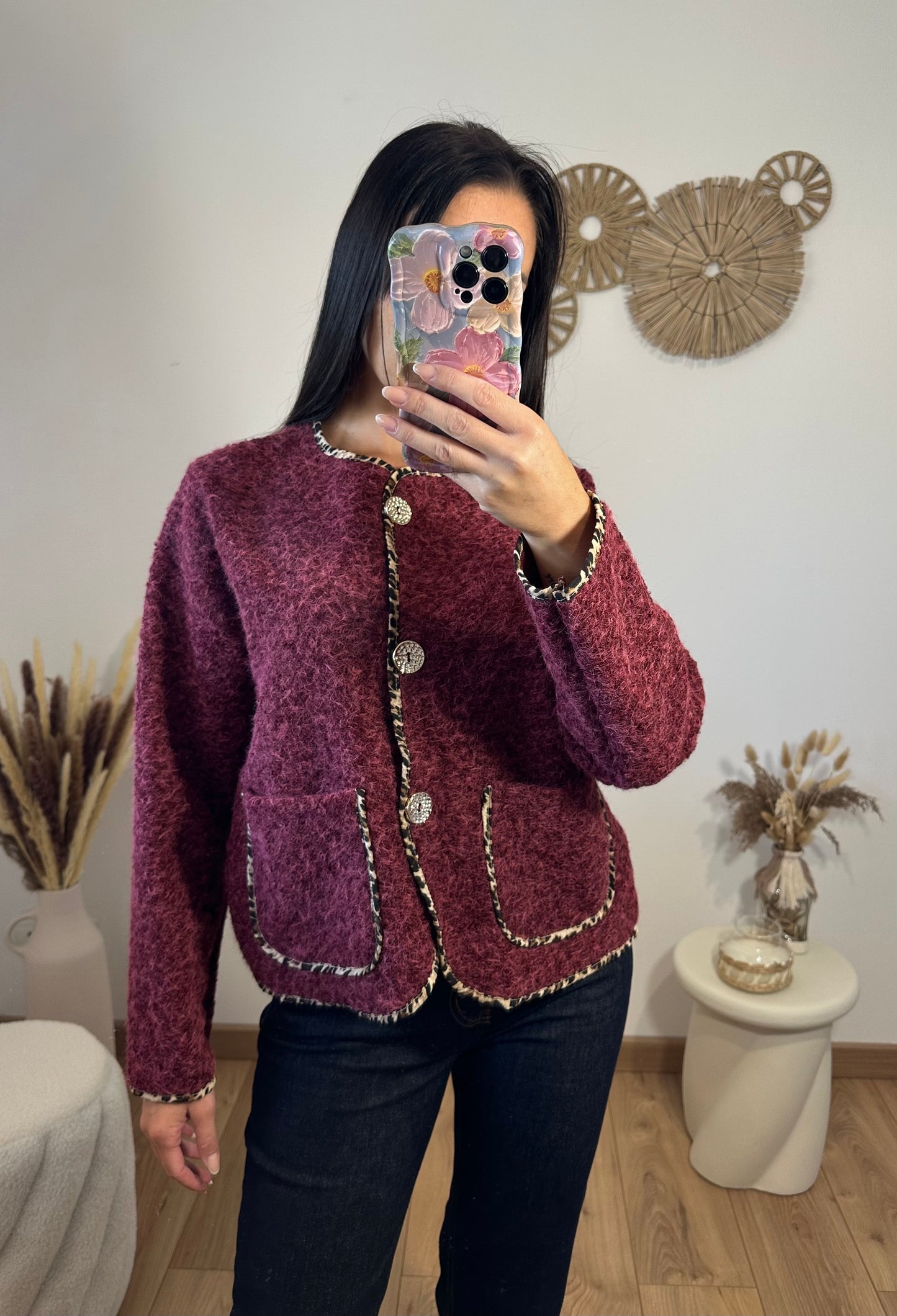 Veste feutrine bordeaux