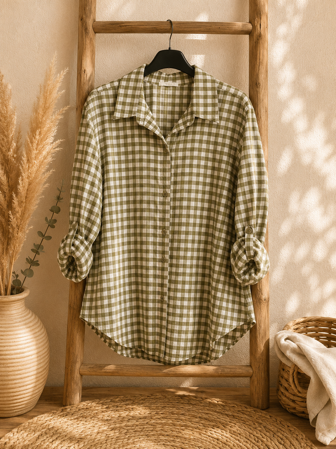 Chemise Vichy Vert Olive