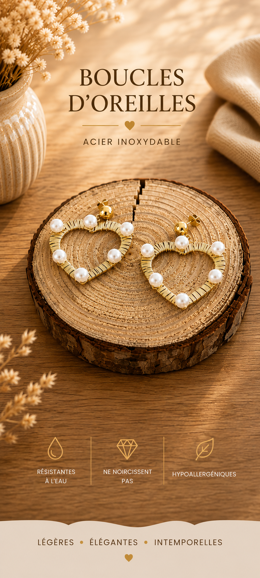 Boucle d’oreille perles