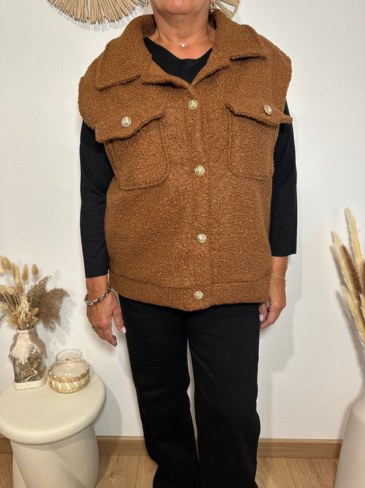 Veste Teddy marron
