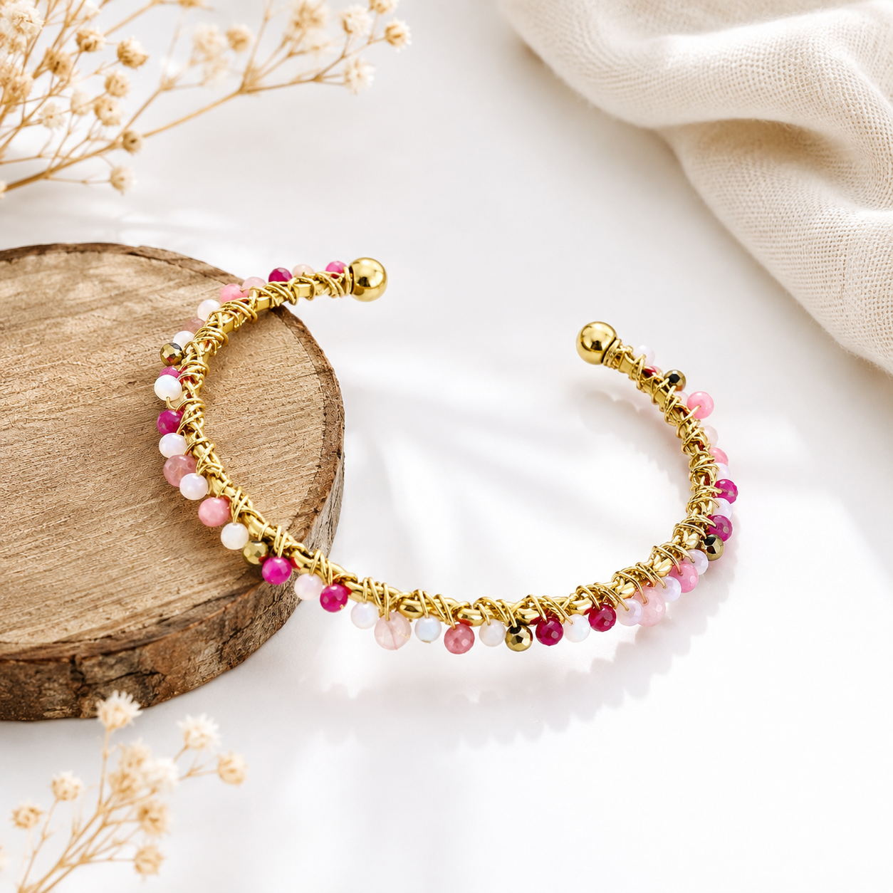 Bracelet pierre rose