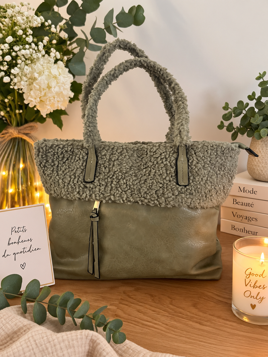 Sac à main vert olive