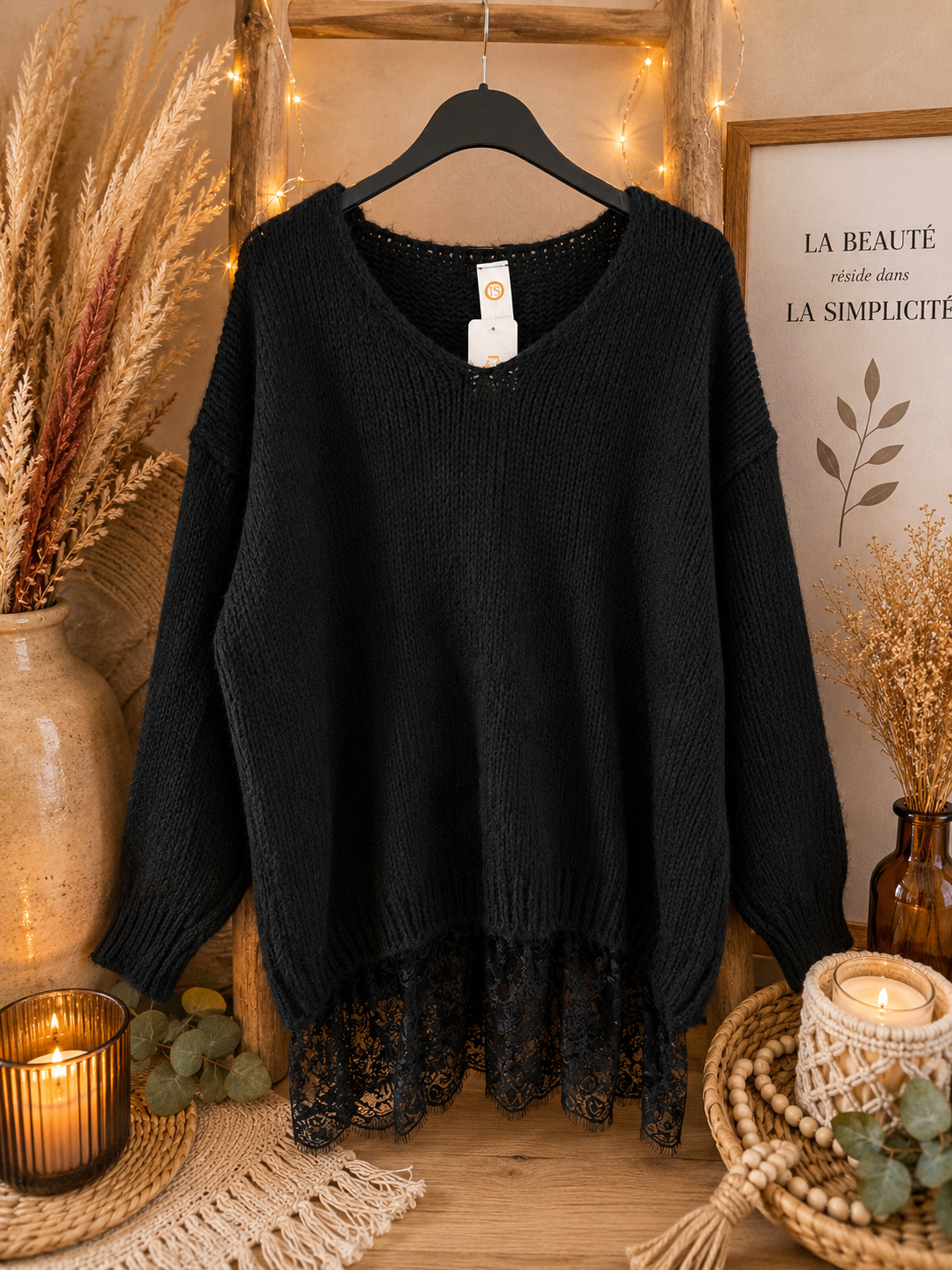 Pull long dentelle