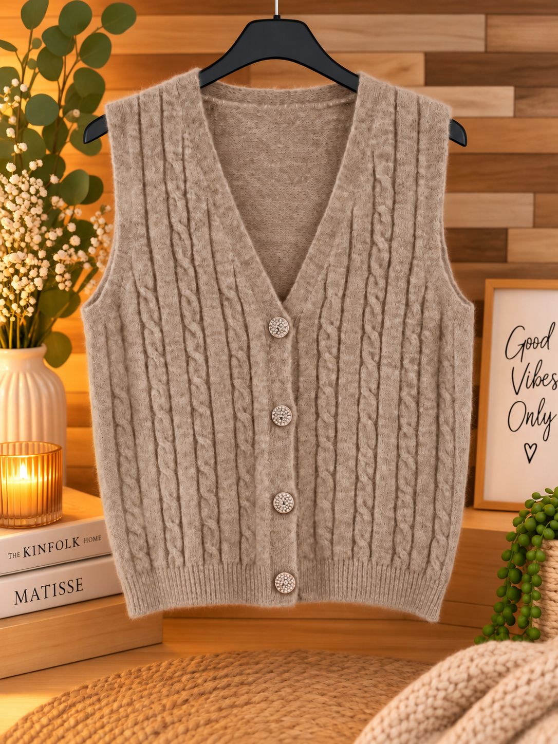 Gilet sans manches taupe