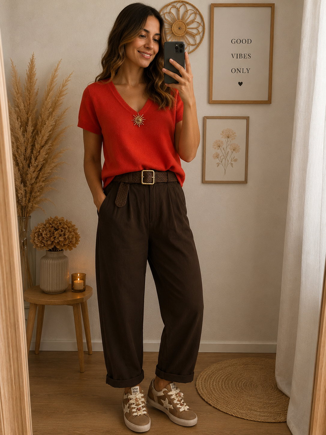 Pull soleil orange