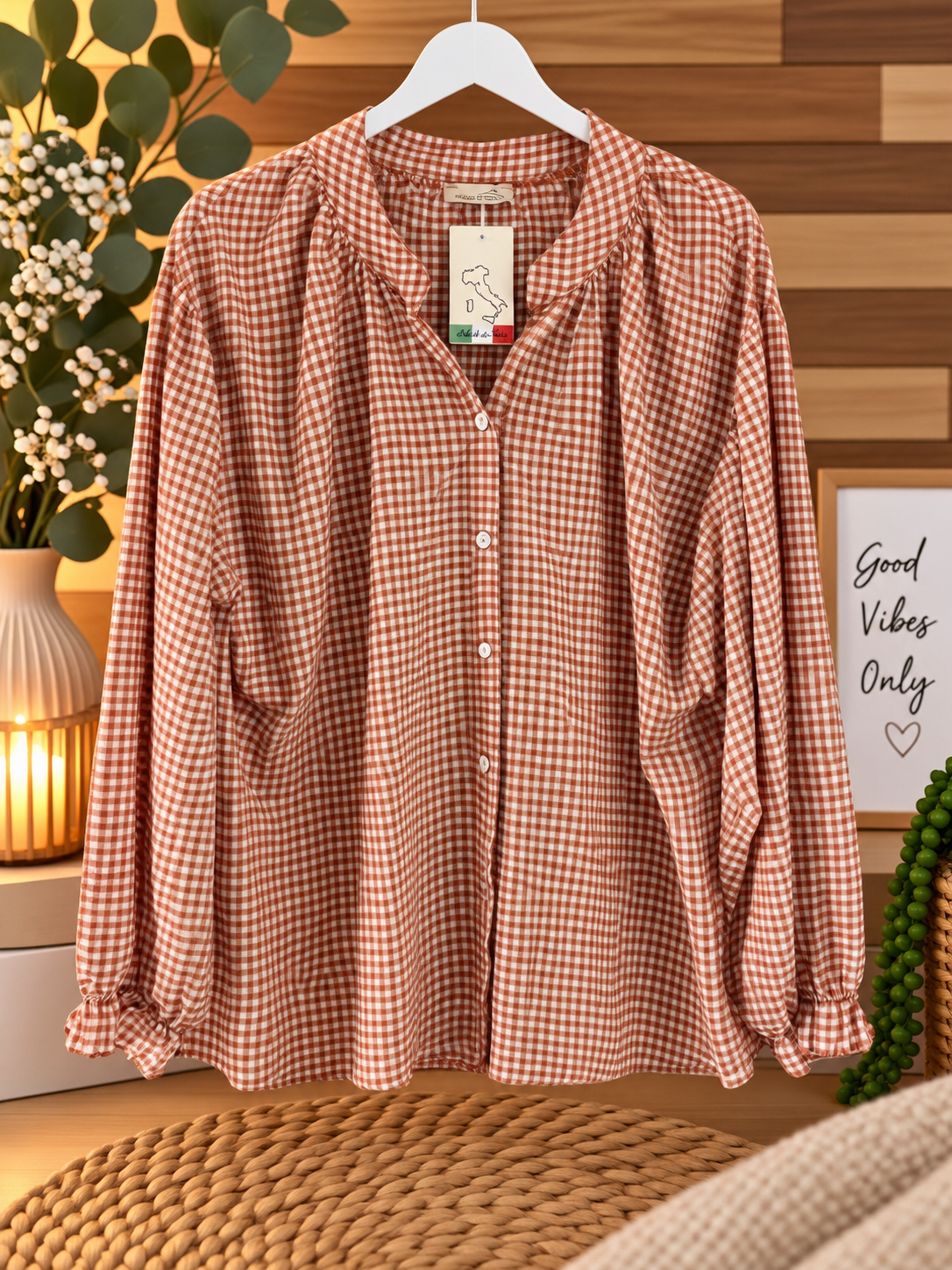 Blouse vichy terracotta