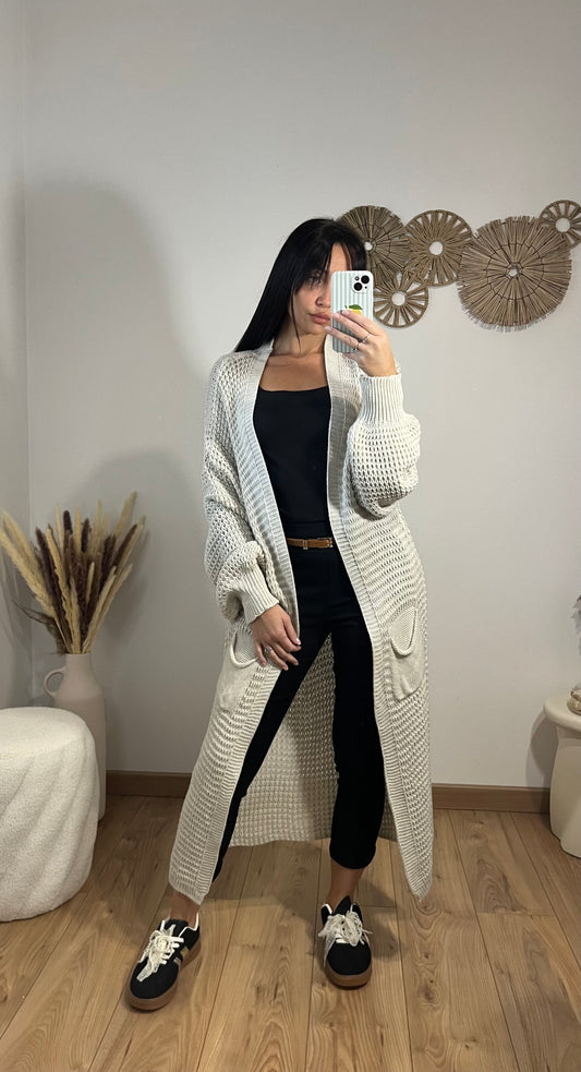Gilet long beige