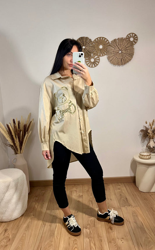 Chemise ourson beige