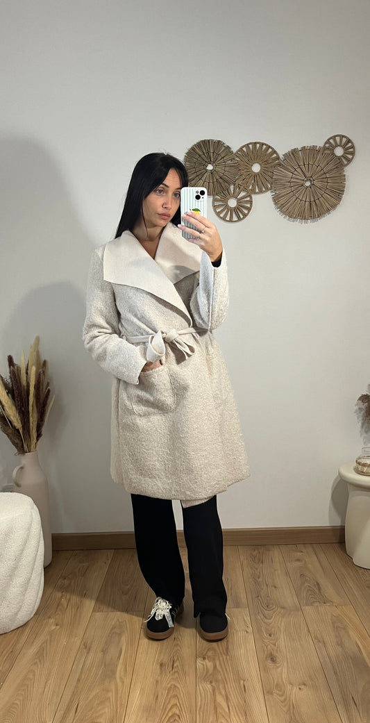 Manteau feutrine beige