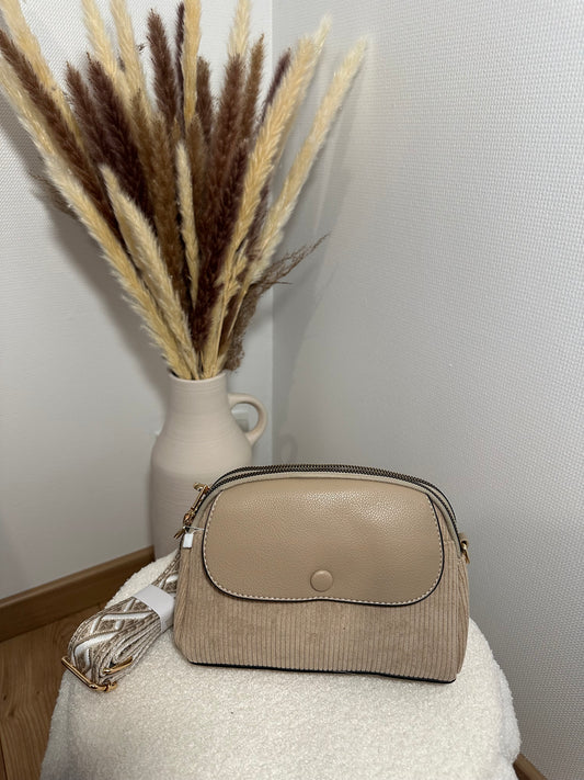Sac velours beige
