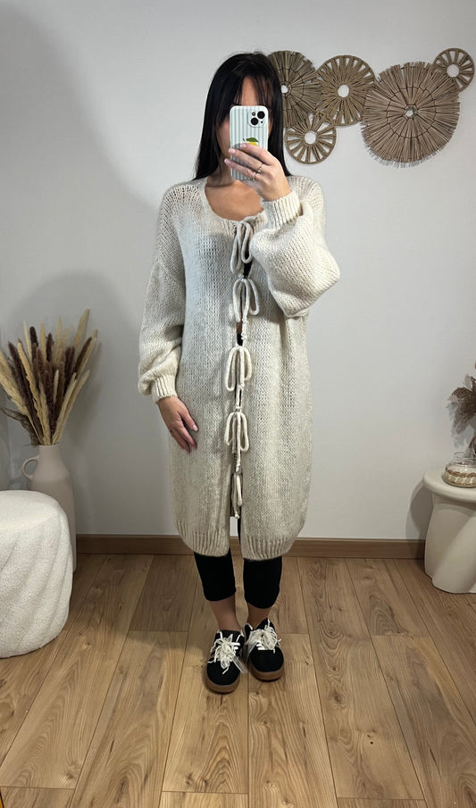 Gilet lacet beige