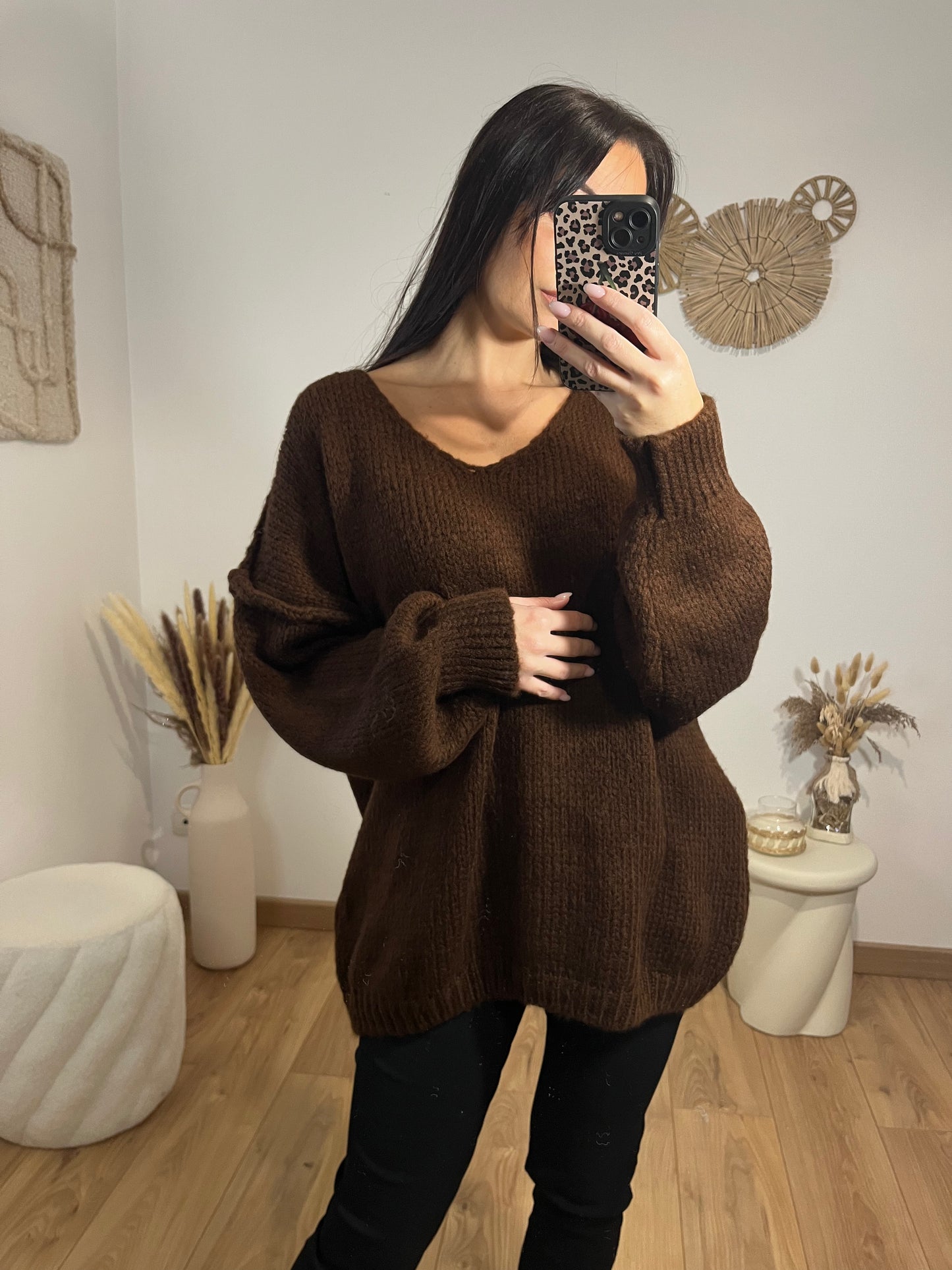 Pull oversize marrón