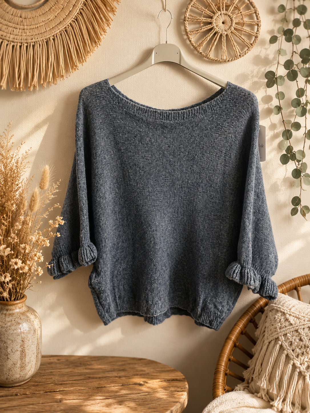 Pull bleu chiné