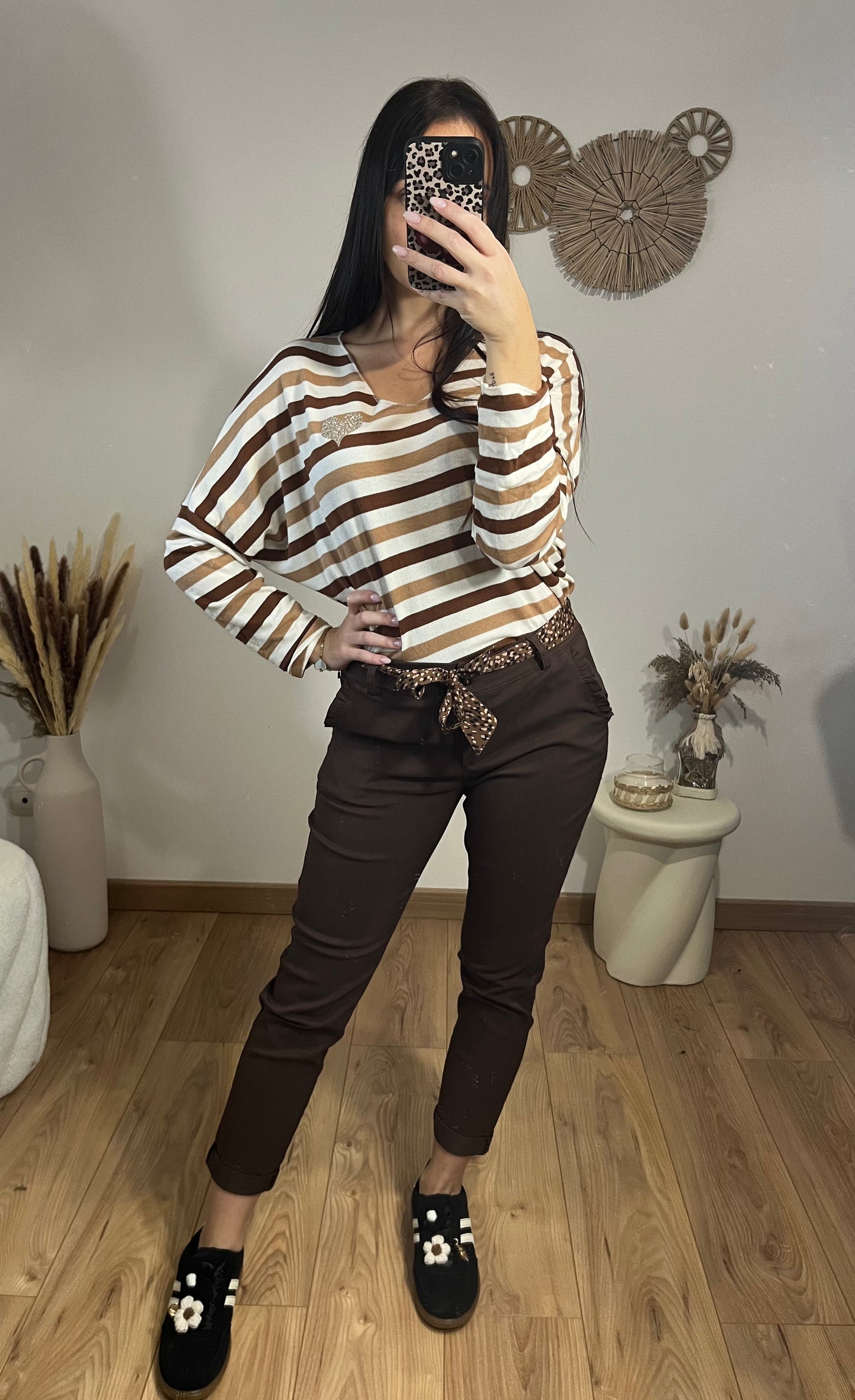 Pantalon stretch marron