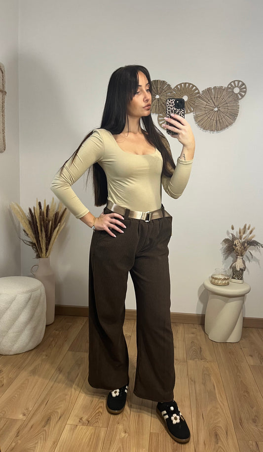 Pantalon velours marron